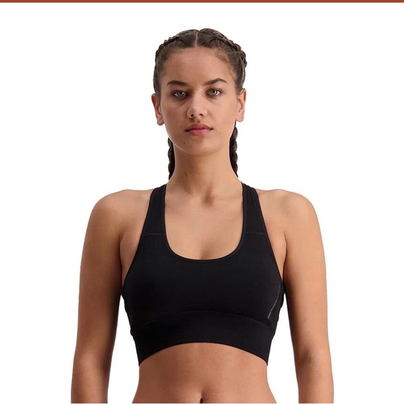 Mons Royale Wool Black Sports Bra - Picture 1 of 4